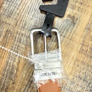 Steve Madden Reversible Belt Black Cognac Leather Look Men’s Size S 30-32 NWT